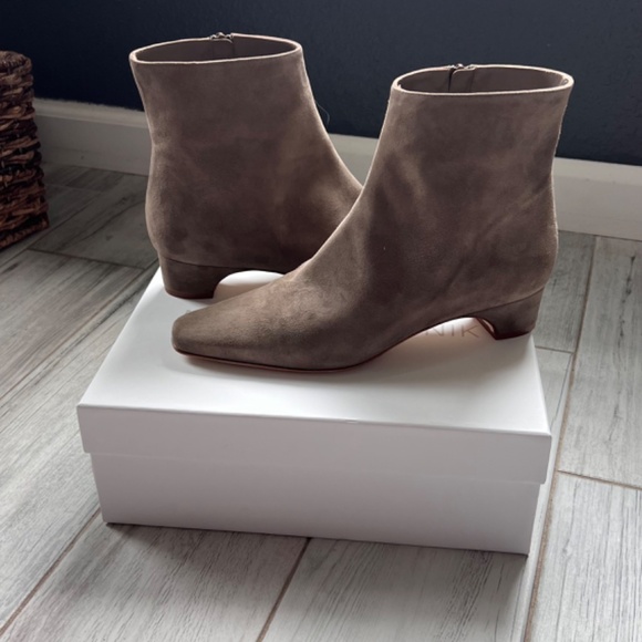 New Manolo Blahnik Tolarc Suede Zip Ankle Booties - Picture 2 of 12
